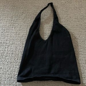 BLACK URBAN OUTFITTERS HALTER TOP